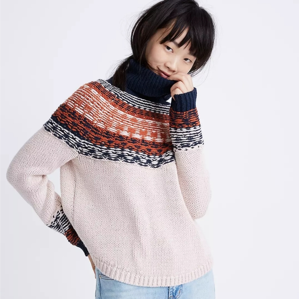 Madewell | Brookdale Fair Isle Turtleneck Sweater XS